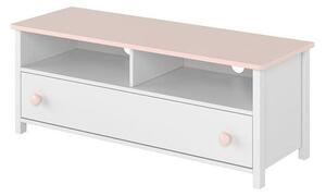 TV stolík LEGUAN - biely / ružový
