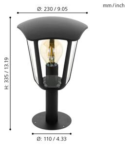 Eglo 98122 - Vonkajšia lampa MONREALE 1xE27/60W/230V IP44 výška 335 čierna
