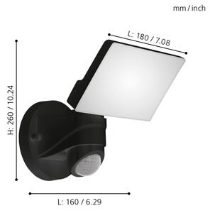 Eglo 98178 - LED Vonkajšie svietidlo so senzorom PAGINO LED/15W/230V IP44