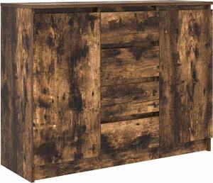 Komoda so zásuvkami, tmavý dub 100,5x35x76 cm, kompozitné drevo