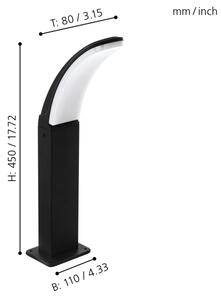 Eglo 98151 - LED Vonkajšia lampa FIUMICINO LED/11W/230V IP44 výška 450