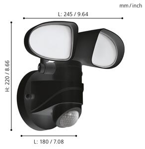 Eglo 98176 - LED Vonkajšie svietidlo so senzorom PAGINO 2xLED/7,5W/230V IP44