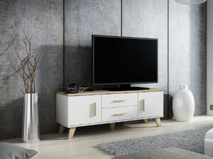 TV stolík 140 cm OLINA - dub sonoma / biely