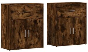 Komody 2 ks dymový dub 60x31x70 cm kompozitné drevo