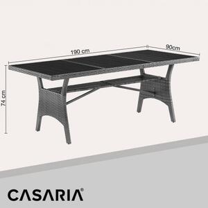 Ratanový stôl Takeo 190x90x75cm - šedý