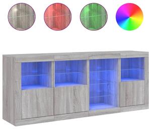 Komoda s LED svetlami sivá sonoma 164x37x67 cm