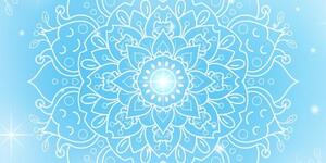 Obraz modrý kvet Mandaly - 100x50