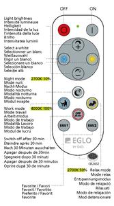 Eglo 98293 - LED stmievateľné stropné svietidlo FUEVA-A LED/20W/230V + diaľkový ovládač