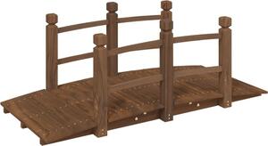 Záhradný mostík so zábradlím 150x67x56 cm Masívne smrekové drevo