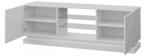 Televízny stolík 160 cm LIMA - biely / lesklý biely