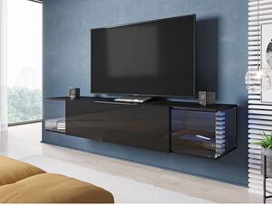 TV stolík ASHTON 2 - čierny / lesklý čierny