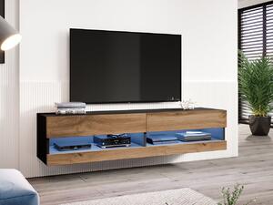 TV stolík 180 cm ASHTON 1 - čierny / dub wotan