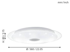 Eglo 98324 - LED Stmievateľné stropné svietidlo LANCIANO LED/36W/230V + DO