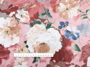 Biante Dekoračná obliečka na vankúš PM-054 Maľované kvety na ružovom 30 x 50 cm
