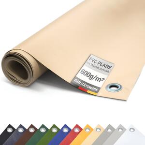 PVC plachta pre nákladné vozidlá 600g/m² s očkami Ochranná plachta matná (béžová, 3m x 2m)