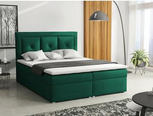 Manželská kontinentálna posteľ 140x200 GOSTORF 2 - zelená + topper ZDARMA