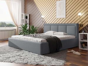 Manželská posteľ s úložným priestorom a roštom 200x200 GOSTORF 3 - svetlá šedá