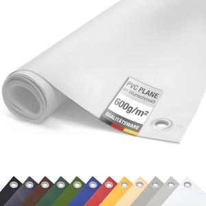 PVC plachta pre nákladné vozidlá 600g/m² s očkami Ochranná plachta matná (biela, 3m x 5m)