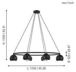 Eglo 98456 - Luster na lanku CANTALLOPS 6xE14/40W/230V