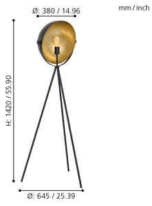 Eglo 98458 - Stojacia lampa DARNIUS 1xE27/40W/230V