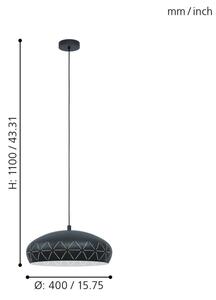 Eglo 98467 - Luster na lanku RAMON 1xE27/28W/230V