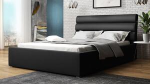 Manželská posteľ s úložným priestorom a roštom 160x200 BORZOW - čierna