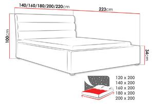 Jednolôžková čalúnená posteľ s roštom 120x200 BORZOW - šedá 2