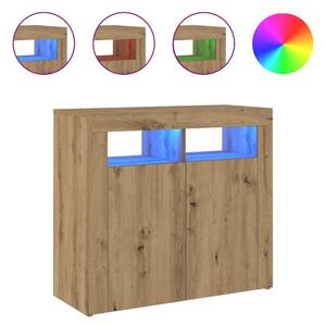 TV skrinka s LED dub artisan 80x35x75 cm kompozitné drevo