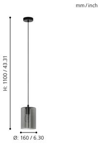 Eglo 98585 - Luster na lanku CADAQUES 1xE27/40W/230V