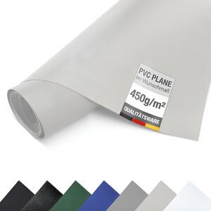 PVC plachta, plachta na nákladné vozidlá, 450 g/m², plachta, ochranná plachta, plachta na meter - BEZ očiek - (3 m x 6 m, svetlosivá RAL7035)