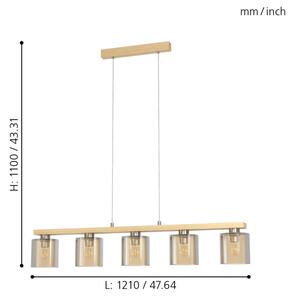 Eglo 901292 - Luster na lanku CASTRALVO 5xE27/28W/230V