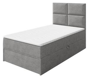 Jednolôžková boxpringová posteľ 100x200 LUGAU - šedá, ľavé prevedenie