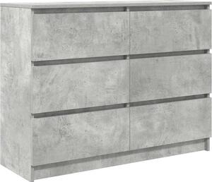 Komoda betónovo sivá 100x35x76 cm kompozitné drevo