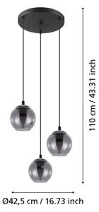 Eglo 98653 - Luster na lanku ARISCANI 3xE27/40W/230V