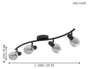 Eglo 98626 - Bodové svietidlo POLLICA 4xE14/28W/230V
