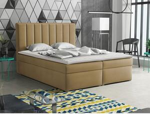 Kontinentálna manželská posteľ 160x200 TARNEWITZ 1 - svetlá hnedá + topper ZDARMA