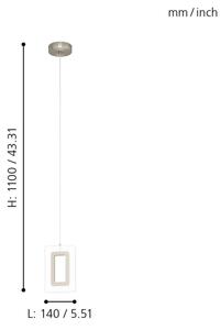 Eglo 98678 - LED luster na lanku ENALURI LED/5,4W/230V