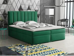 Kontinentálna manželská posteľ 140x200 TARNEWITZ 1 - zelená + topper ZDARMA
