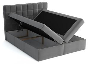 Kontinentálna manželská posteľ 160x200 WARNOW 1 - svetlá šedá + topper ZDARMA