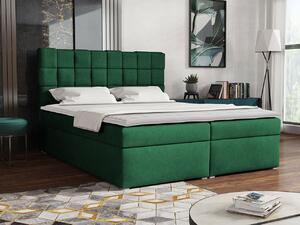 Kontinentálna manželská posteľ 140x200 WARNOW 1 - zelená + topper ZDARMA