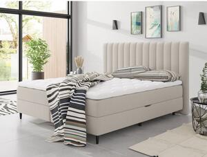 Kontinentálna manželská posteľ 180x200 AMADORA - béžová + topper ZDARMA