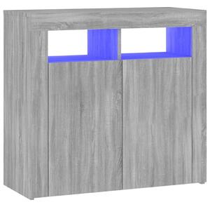 Komoda s LED, sivý dub sonoma 80x35x75 cm