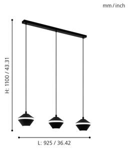 Eglo 98682 - LED luster na lane PERPIGO 3xGU10/5W/230V