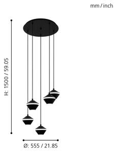 Eglo 98683 - LED závesný luster na lanku PERPIGO 5xGU10/5W/230V