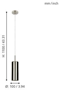 Eglo 98696 - Luster na lanku SELVINO 1xE27/15W/230V