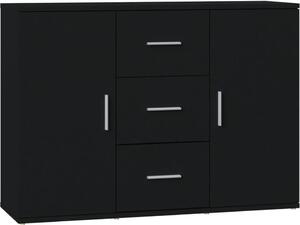 Komoda čierna 91x29,5x65 cm spracované drevo