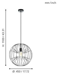 Eglo 98688 - Luster na lanku OKINZURI 1xE27/60W/230V