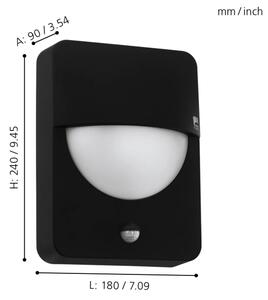 Eglo 98705 - Vonkajšie svietidlo so senzorom SALVANESCO 1xE27/28W/230V IP44