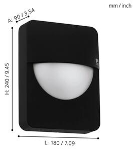 Eglo 98704 - Vonkajšie nástenné svietidlo SALVANESCO 1xE27/28W/230V IP44