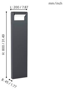 Eglo 98708 - LED Vonkajšia lampa BRIANZA LED/4,8W/230V IP44